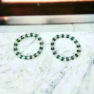 2PC Handmade Beaded Stretch Bracelet. Unisex